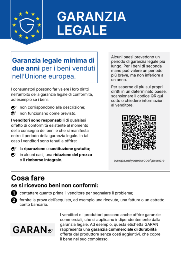 Legal guarantee notice IT piccola
