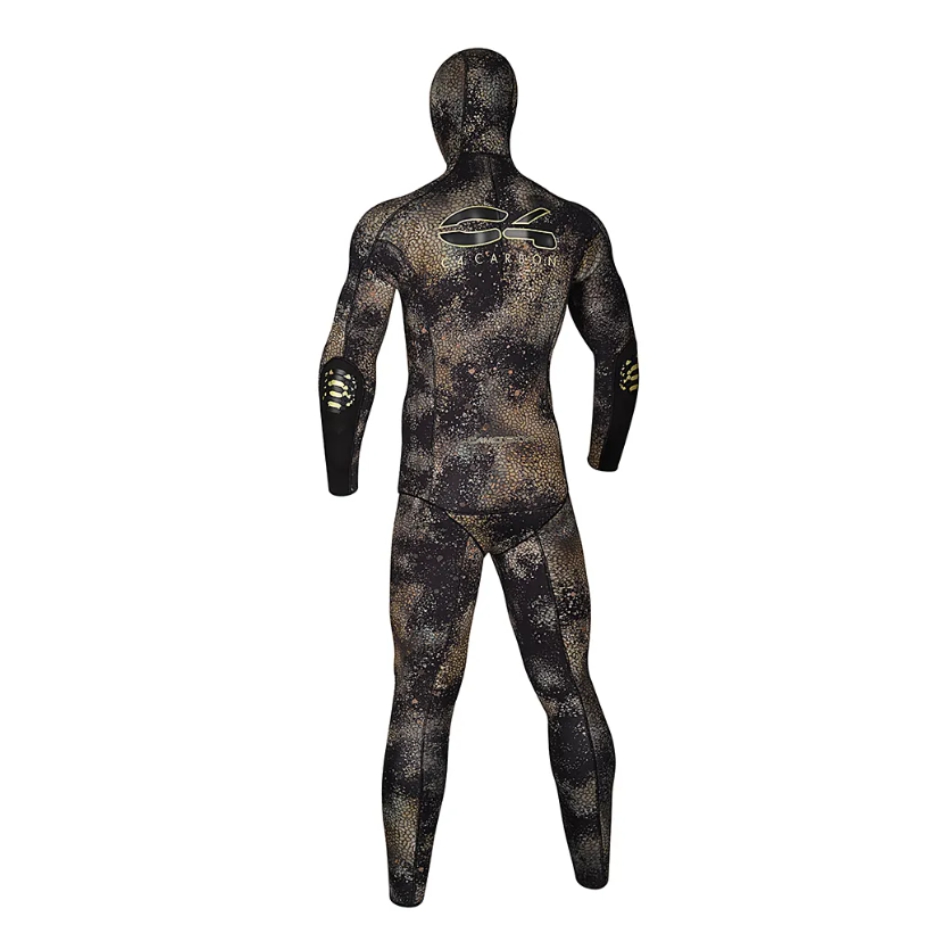 Muta da apnea Camo Skin Med di C4 Carbon, mimetica, formata da 2 pezzi in neoprene. Vista posteriore