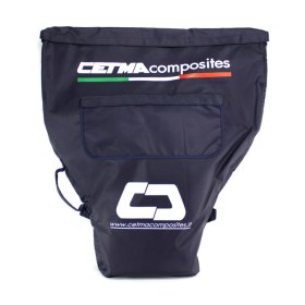Sacca per monopinna realizzata da Cetma Composites, colore nero, con logo aziendale. Vista frontale