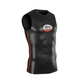 Sottomuta per apnea Ultrastretch Underskin di C4 Carbon, colore nero, logo sul petto. Vista prospettica