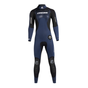 Muta umida Comfort 5 mm di Cressi, per uomo, monopezzo, colore blu e nero. Vista frontale
