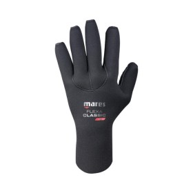 Guanti Flexa Classic di Mares, in neoprene, colore nero, stampa del logo sul dorso. Vista dall'alto