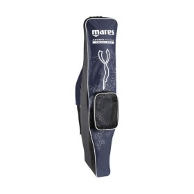 Borsa per attrezzatura da apnea Ascent Long Fin di Mares, colore blu, con stampa logo. Vista prospettica