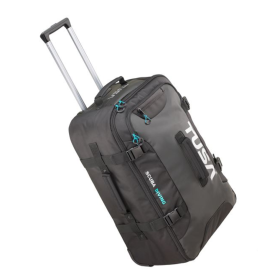 Borsa Roller Bag Medium di Tusa per attrezzatura sub, grigio scuro, con manico esteso. Vista prospettica